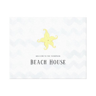 Impressão Em Tela Starfish Beach House Simplificador
