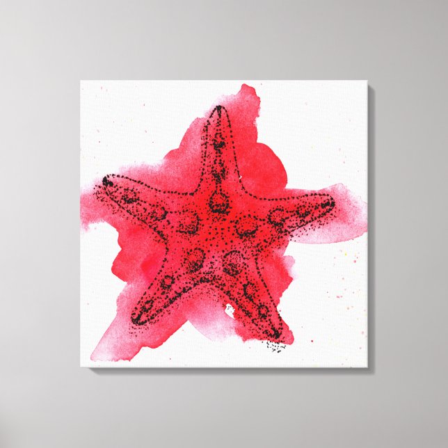 Impressão Em Tela Starfish da Aquarela (Frente)