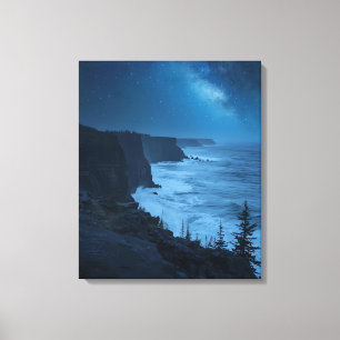 Impressão Em Tela Starry Coastal Night - Serene Via Látea Ocean View