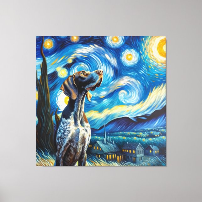 Impressão Em Tela Starry German Shorthired Pointer Portrait (Frente)