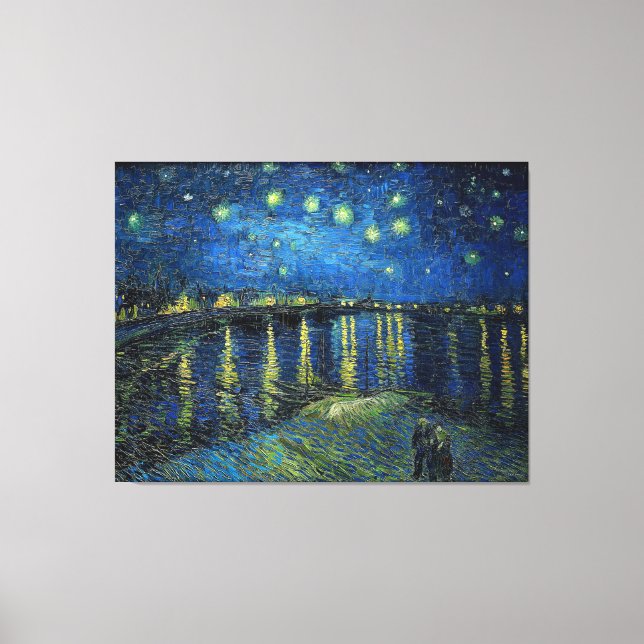 Impressão Em Tela Starry Night over the Rhone by Van Gogh (Frente)