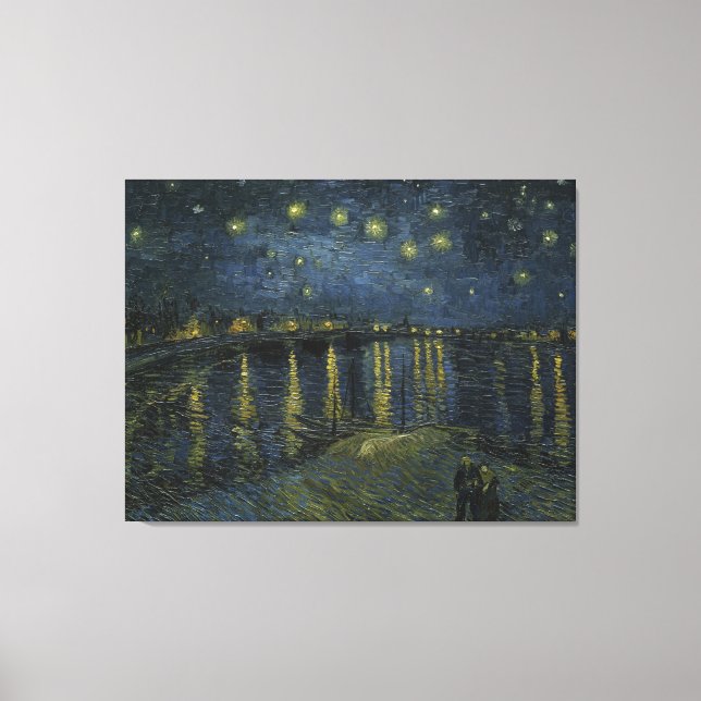 Impressão Em Tela Starry Night Over the Rhone por Vincent Van Gogh (Frente)