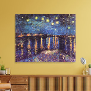 Impressão Em Tela Starry Night Over the Rhone, por Vincent van Gogh
