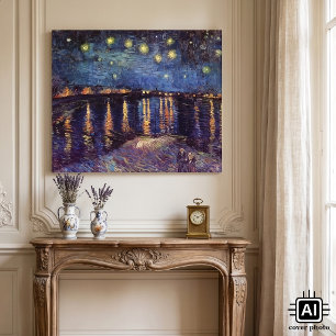Impressão Em Tela Starry Night Over the Rhone, por Vincent van Gogh