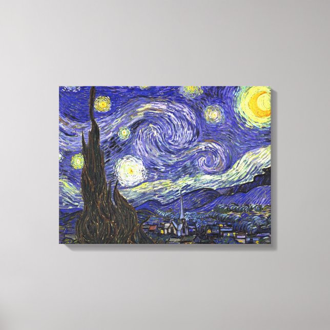 Impressão Em Tela Starry Night, Vincent Van Gogh. (Frente)
