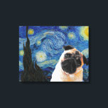 Impressão Em Tela Starry Night Vincent Van Gogh Cute Pug Dog<br><div class="desc">Se você ama Vincent van Gogh e Pugs,  esta trabalho de arte é para você! Excelente como presente.</div>