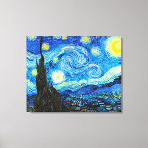 Impressão Em Tela Starry Night Vincent Van Gogh, pintura vibrante