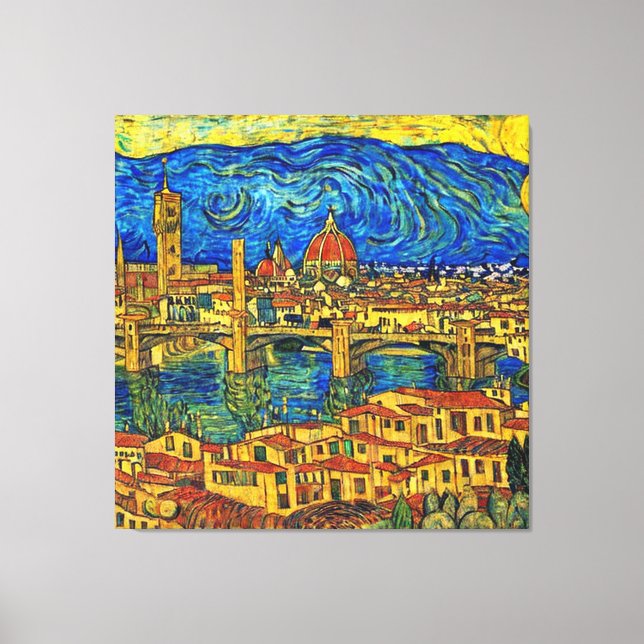 Impressão Em Tela Starry Starry Night Florence Itália (Frente)