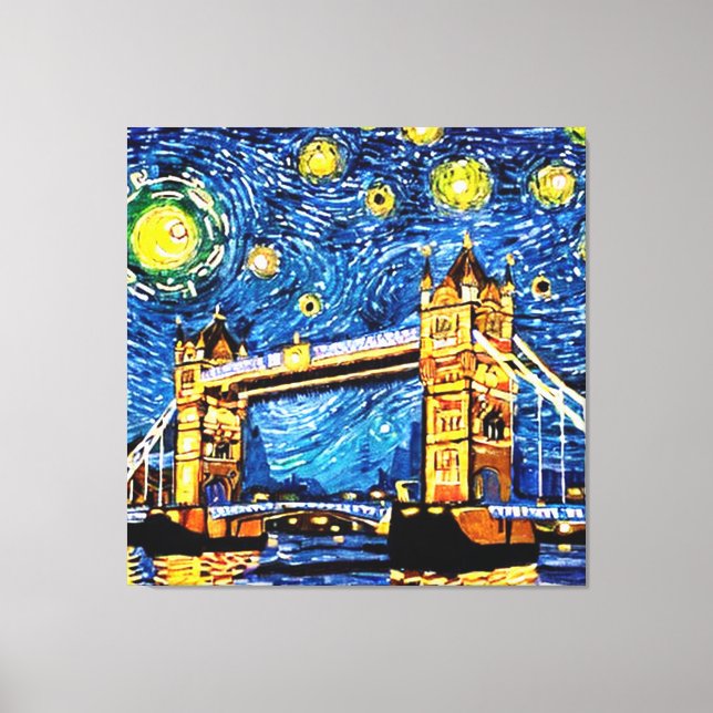 Impressão Em Tela Starry Starry Night London Inglaterra (Frente)