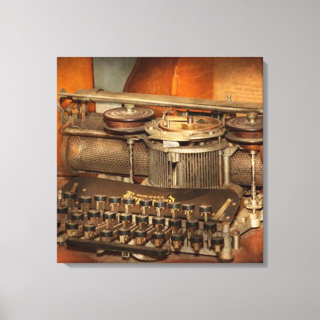 Impressão Em Tela Steampunk - A história da digitação (Frente)
