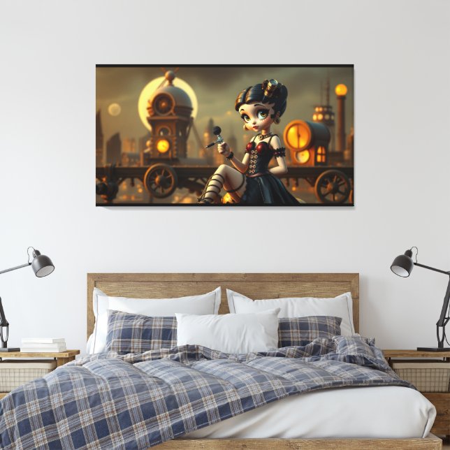 Impressão Em Tela Steampunk Betty (Insitu(Quarto))
