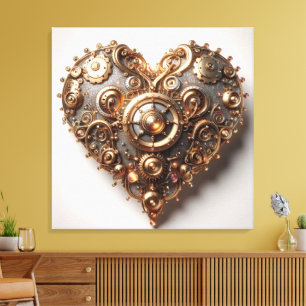 Impressão Em Tela Steampunk Elegant Clockwork Gear Heart