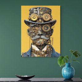Impressão Em Tela Steampunk Mechanical Gentleman