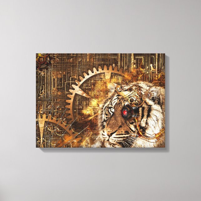 Impressão Em Tela Steampunk Tiger (Frente)