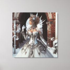 Impressão Em Tela Steampunk Victorian Industrial Winter Ice Queen
