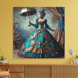 Impressão Em Tela Steampunk Vintage Victorian Lady Circus