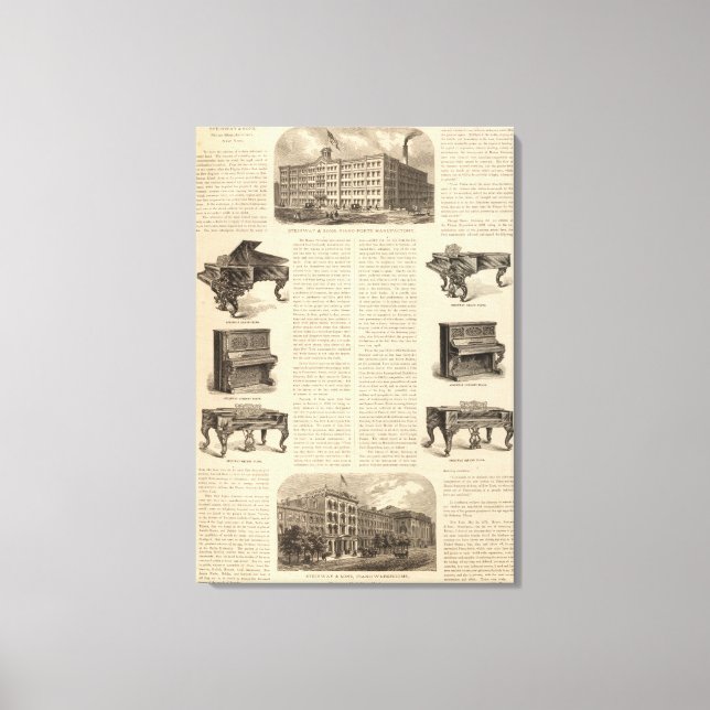 Impressão Em Tela Steinway e Sons, Fabricantes de Piano (Frente)