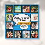 Impressão Em Tela Stepdad, Stepdad 12 Foto Blue Comic Book<br><div class="desc">Personalize com as 12 fotos favoritas de seu padrasto ou padrasto e adicione seus nomes e seus nomes para criar um presente exclusivo para Dia de os pais, aniversários, Natal ou qualquer dia que você queira mostrar o quanto ele significa para você. Uma maneira perfeita de mostrar a ele o...</div>