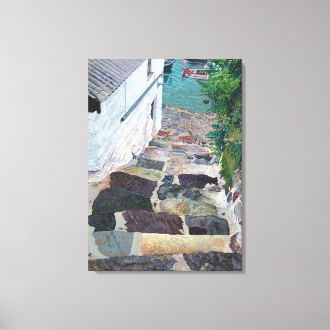 Impressão Em Tela 'Stepping Down', de uma pintura de Gordon Ashton. (Frente)