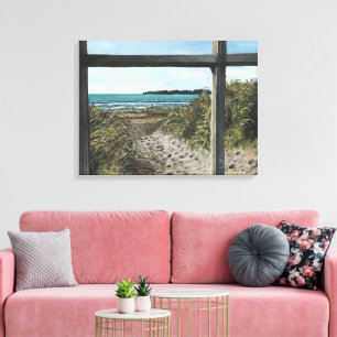 Impressão Em Tela Stinson Beach Watercolor Painting California Canva