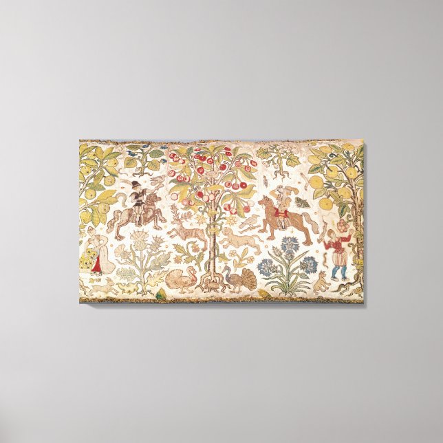 Impressão Em Tela Stool cobrir, damask, final do século XVI (Frente)