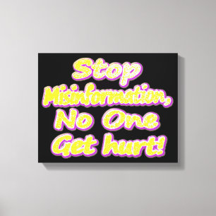 Impressão Em Tela "Stop Misinformation", Design de beleza. Comprar A