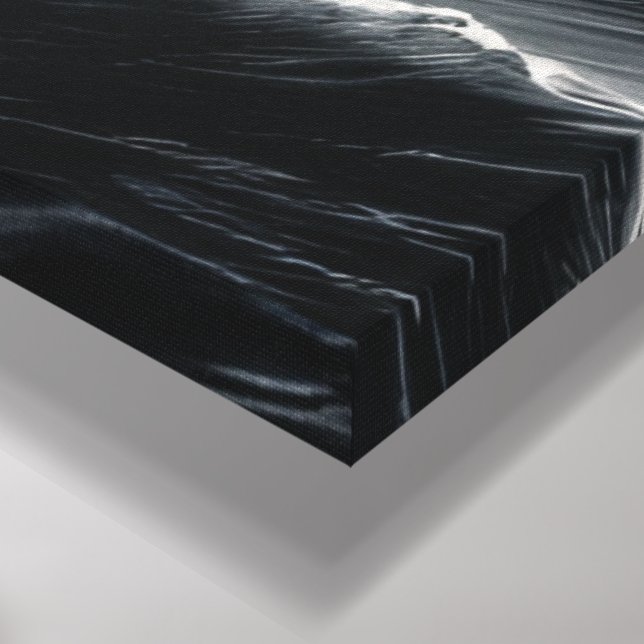 Impressão Em Tela Storm Lighthouse – Dramatic Black and White Coasta (Canto (inferior))