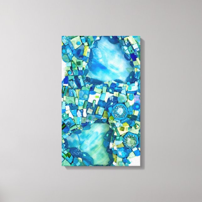 Impressão Em Tela Stream of Life Mixed Media Mosaic (Frente)