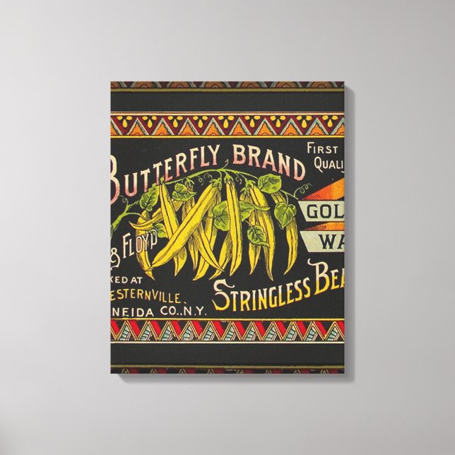 Impressão Em Tela String Bean Label Vegetal País (Frente)