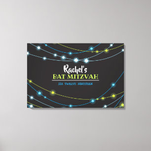 Impressão Em Tela STRING OF STARS Bar Bat Mitzvah Sign-In Conselho