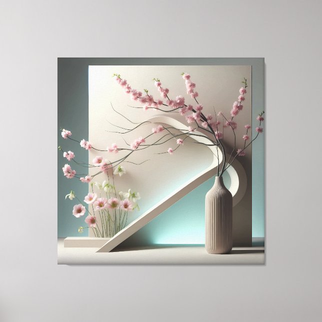 Impressão Em Tela Structured Bloom in Green (Frente)