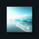 Impressão Em Tela Stunning White Sand Ripples on Tropical Beach<br><div class="desc">A serene and minimalist digital landscape featuring perfectly symmetrical ripples in pure white sand. The pristine dunes blend seamlessly into a calm,  crystal-clear turquoise ocean under a soft,  hazy sky.  spa environments,  or high-end office spaces seeking a touch of tranquility.</div>