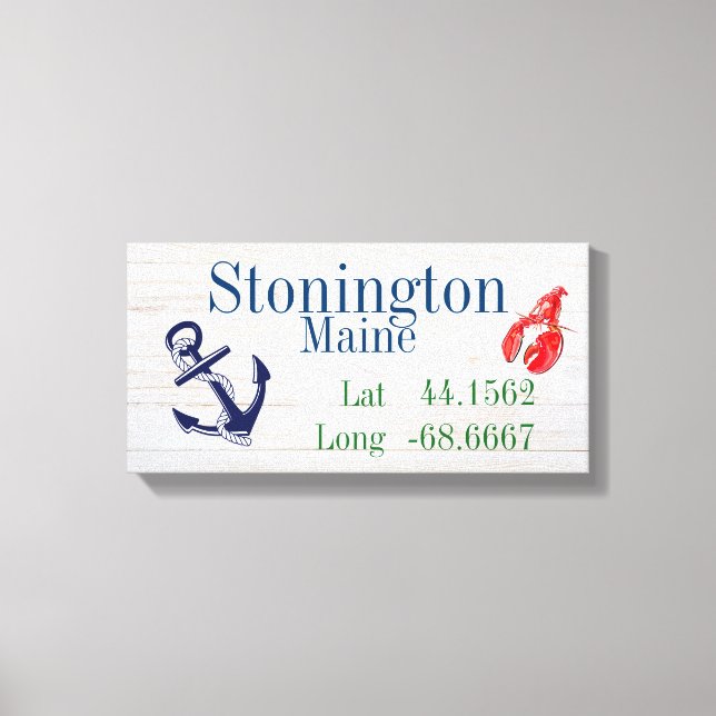 Impressão Em Tela Sua cidade Latitude e Longitude (Frente)