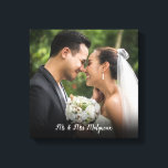 Impressão Em Tela Sua Foto De Casamento Favorita<br><div class="desc">Personalize com sua foto favorita de casamento,  com seu nome de família e data especial,  criando uma memória e um presente únicos. Uma bela lembrança do seu dia especial!</div>
