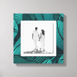 Impressão Em Tela Sua Foto De Folhas De Teal