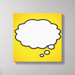 Impressão Em Tela Sua mensagem Pense em Bubble Diversão Retro Comic 