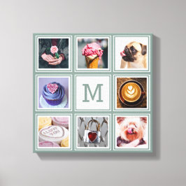 Impressão Em Tela SUAS 8 FOTOS, MONOGRAMA E cores personalizadas