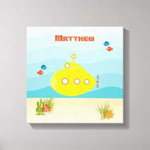 Impressão Em Tela Submarino Amarelo Profundo