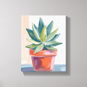 Impressão Em Tela Suculenta Planta Doméstica Aquarela Botânica