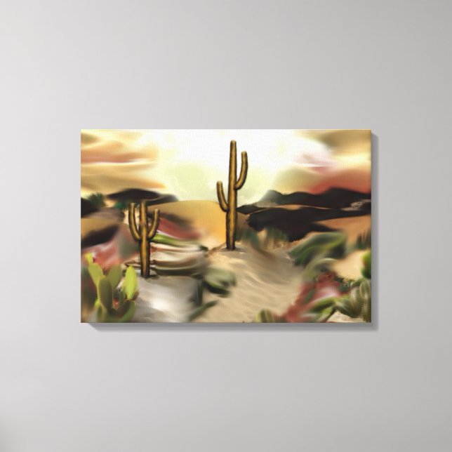 Impressão Em Tela Sudoeste Desert Sunrise Abstrato Art (Frente)