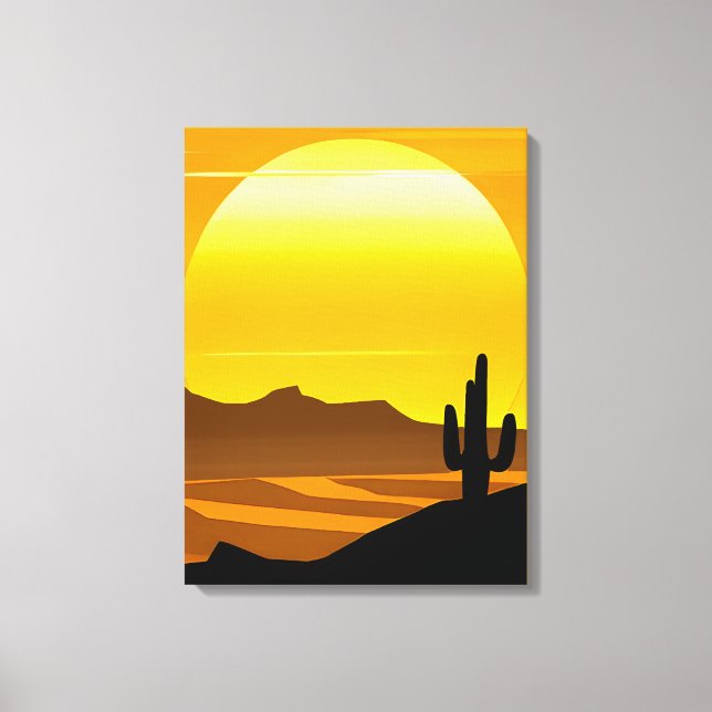 Impressão Em Tela Sudoeste Desert Sunset com Mesas (Frente)