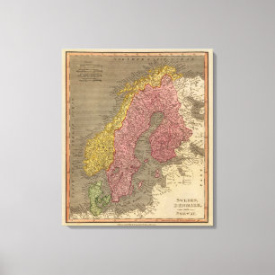 Impressão Em Tela Suecia, Dinamarca, Noruega