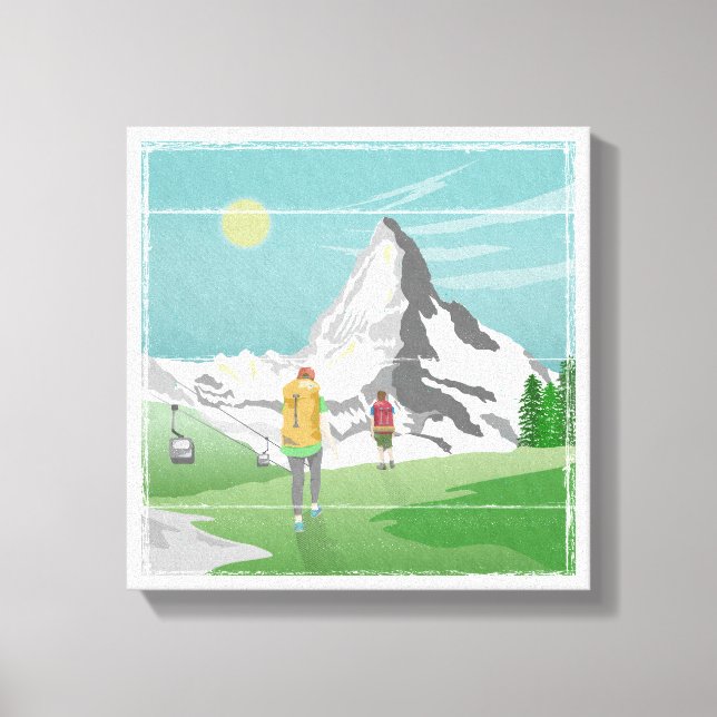 Impressão Em Tela suiça de poster de viagens matterhorn (Frente)