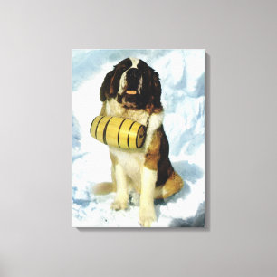 Impressão Em Tela Suiça do vintage, cão de Bernhard da rua com uma
