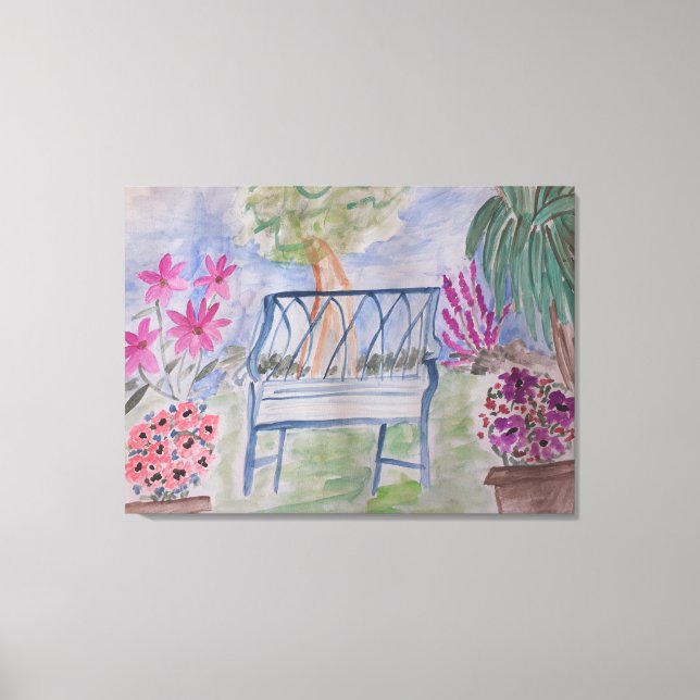 Impressão Em Tela Summer Garden Bench (Frente)