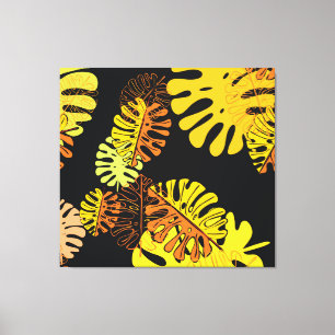 Impressão Em Tela Summer Tropical Leaves Vintage Design
