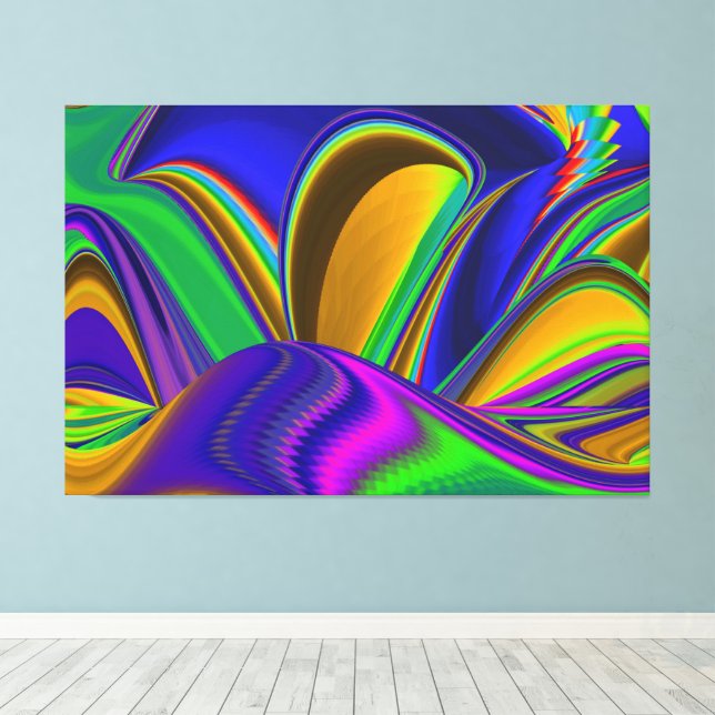 Impressão Em Tela Summerrainbow, Abstrato 3D Rainbowart (Insitu(piso de madeira))