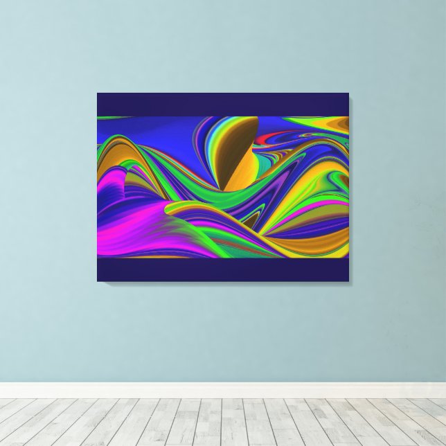 Impressão Em Tela Summerrainbow, Abstrato 3D Rainbowart (Insitu(piso de madeira))