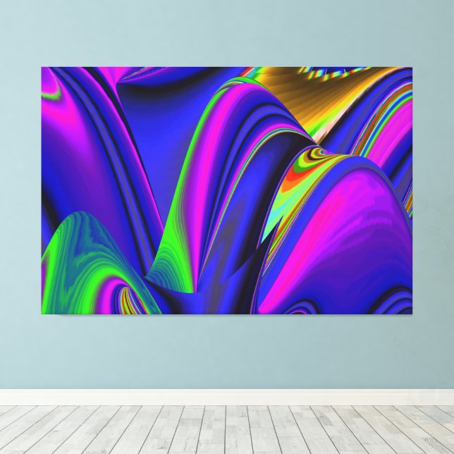 Impressão Em Tela Summerrainbow, Abstrato 3D Rainbowart (Insitu(piso de madeira))