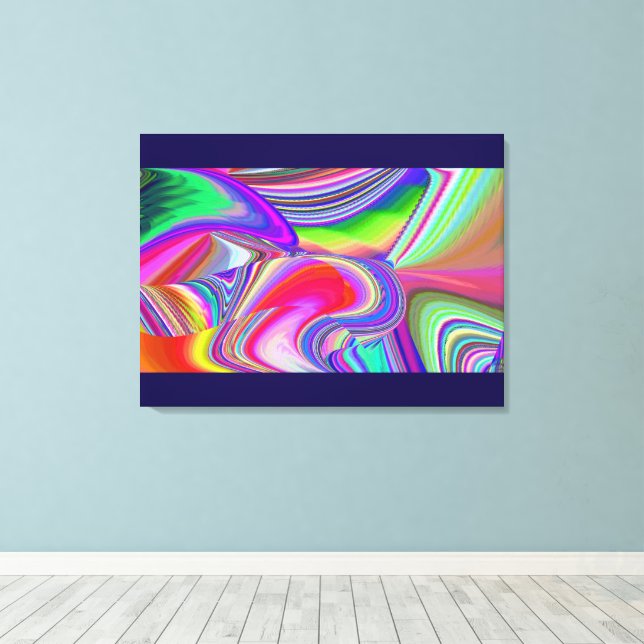 Impressão Em Tela Summerrainbow, Abstrato 3D Rainbowart (Insitu(piso de madeira))